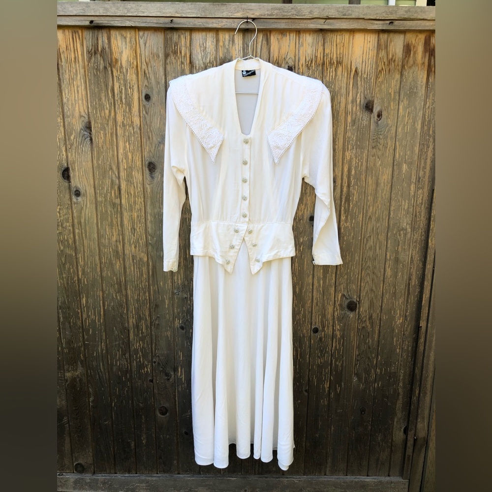 ivory 80’s dress